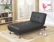 Casual style black sofa bed with optional chaise lounge by Poundex additional picture 2