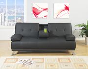 Casual style black sofa bed with optional chaise lounge by Poundex additional picture 3