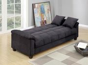 Ebony dark gray microfiber adjustable sofa bed by Poundex additional picture 2