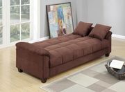 Chocolate microfiber adjustable sofa bed by Poundex additional picture 2