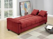 Red microfiber adjustable sofa bed additional photo 2 of 2
