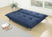Adjustable sofa in navy polyfiber fabric by Poundex additional picture 2