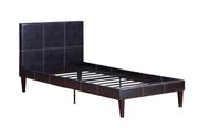 Espresso faux leather kids twin bed by Poundex additional picture 2