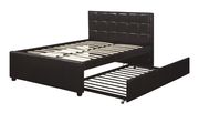 Metro-style platform full bed w/ underbed twin trundle by Poundex additional picture 2