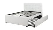 Metro-style platform full white bed w/ twin trundle by Poundex additional picture 2