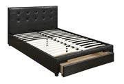 Storage black queen platform bed w/ tufted headboard by Poundex additional picture 2