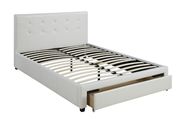 Storage white queen platform bed w/ tufted headboard by Poundex additional picture 2