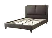 Espresso brown pu leather bed w/ platform additional photo 2 of 1