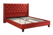 Carmine polyfiber tufted hb full bed w/ platform by Poundex additional picture 2