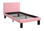 Simple pink kids bedroom w/ platform bed by Poundex additional picture 2