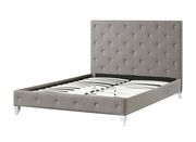 Silver/gray modern bed w/ tufted hb by Poundex additional picture 2
