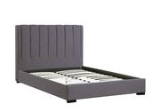Gray fabric casual style platform bed by Poundex additional picture 2