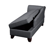 Slate black polyfiber chaise lounge additional photo 2 of 1