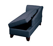 Dark blue polyfiber chaise lounge by Poundex additional picture 2