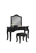Black vanity + stool set in royal style by Poundex additional picture 2