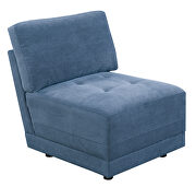 Dark blue waffle suede 6-pcs sectional set additional photo 3 of 3