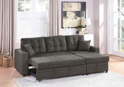 Ash black polyfiber linen like fabric sectional by Poundex additional picture 2
