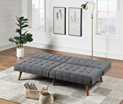 Adjustable sofa bed in blue gray polyfiber by Poundex additional picture 2