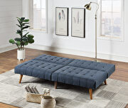 Adjustable sofa bed in teal polyfiber by Poundex additional picture 2
