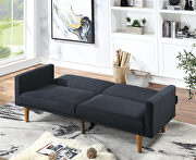 Adjustable sofa bed in black polyfiber by Poundex additional picture 2