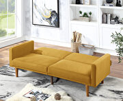 Adjustable sofa bed in yellow polyfiber by Poundex additional picture 2