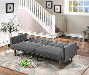 Blue gray polyfiber adjustable sofa bed additional photo 2 of 1