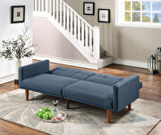 Navy polyfiber adjustable sofa bed by Poundex additional picture 2