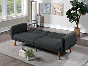 Black polyfiber adjustable sofa bed by Poundex additional picture 2