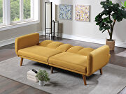 Mustard polyfiber adjustable sofa bed by Poundex additional picture 2