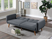 Blue gray polyfiber adjustable sofa bed additional photo 2 of 1