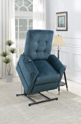 Dark blue chenille power lift chair w/ controller by Poundex additional picture 2