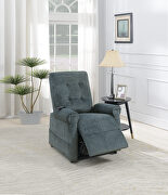 Gray chenille power lift chair w/ controller by Poundex additional picture 2