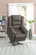 Tan velvet power lift chair w/ controller by Poundex additional picture 2
