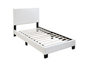 White faux leather upholstery casual queen bed by Poundex additional picture 2