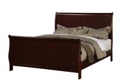 Cherry finish casual style slat bed additional photo 2 of 2