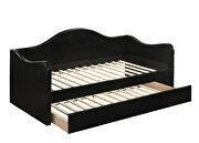 Black faux leather day bed w/trundle additional photo 2 of 1