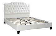 White faux leather upholstery king bed by Poundex additional picture 2