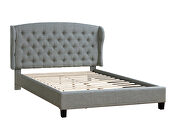 Gray polyfiber fabric upholstery queen bed additional photo 2 of 1