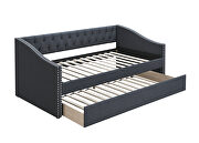 Charcoal burlap day bed w/trundle additional photo 2 of 1