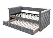 Gray velvet day bed w/trundle by Poundex additional picture 2