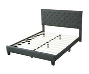 Simple blue/gray fabric king bed w/ full platform by Poundex additional picture 2