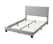 Simple gray fabric bed w/ full platform by Poundex additional picture 2