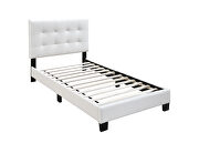 White faux leather upholstery twin bed by Poundex additional picture 2