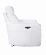 Power white bonded leather recliner chair by Coaster additional picture 2