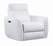 Power white bonded leather recliner chair by Coaster additional picture 9