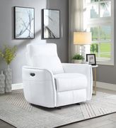 Power white bonded leather recliner chair by Coaster additional picture 10