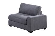 Wide-welt gray corduroy fabric modular sectional sofa by Poundex additional picture 3
