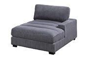 Wide-welt gray corduroy fabric modular sectional sofa by Poundex additional picture 6