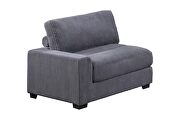 Wide-welt gray corduroy fabric modular sectional sofa by Poundex additional picture 2