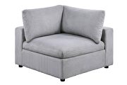 Light gray corduroy 8pcs modular sectional sofa by Poundex additional picture 2